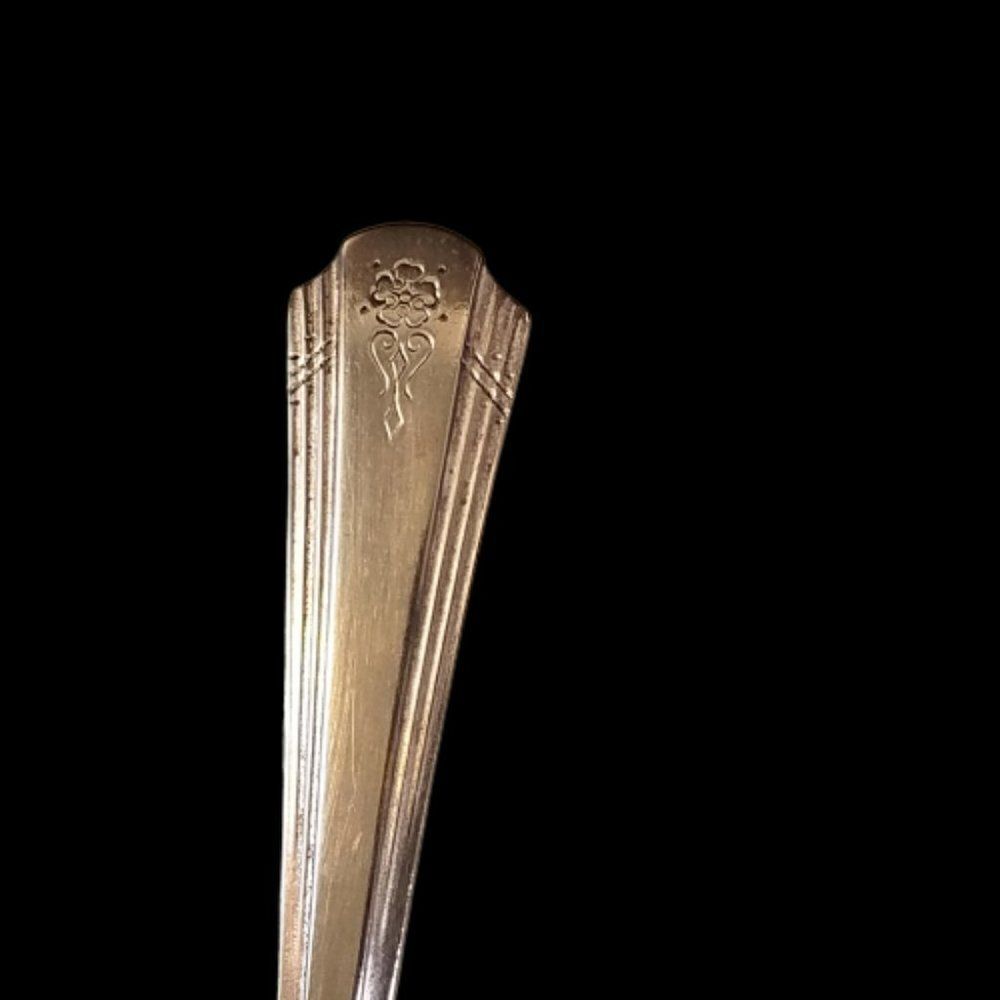 Antique 1933 Camden BIRCHMONT Pattern Iced Tea Spoon Silver Plate 7.5" L
